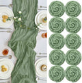 10 Pack Sage Green Cheesecloth Table Runner for Birthday Party Home Decor by IVAPUPU