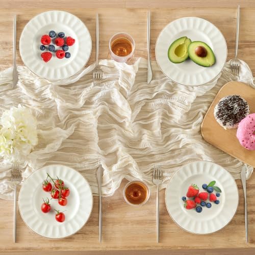 Beige Cheesecloth Table Runner 35x120in Boho Gauze Home Decor - Image 6