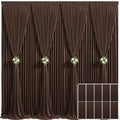 10 Panels Brown Backdrop Curtain for Parties Wedding Wrinkle Free Brown Photo Curtains Backdrop Drapes Fabric Decoration for Birthday Party Baby Shower 50ft(W) x 10ft(H) by Tao-GePartyDecorations