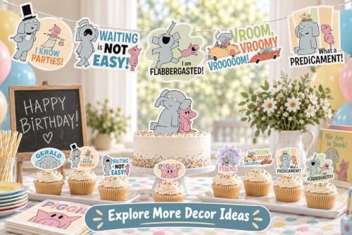 Elephant and Piggie Party Supplies Willems Birthday Decorations (Tableware) - Image 6