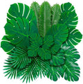 Decopom Palm Leaves Artificial Tropical Monstera 36Pack 6 Kinds Large Small Green Fake Palm Leaf with Stems by Decopom