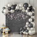 Shimmer Wall Backdrop Black 24Pcs Sequin Panels Decoration by KateBackdropforPhotography