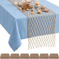 SATINIOR 6 Pcs 12 x 108'' Fishing Net Table Runner Party Decor, Linen by SATINIOR