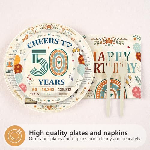 96Pcs Awesome Since 1976 Birthday Decorations for Back in 1976 Serves 24 - Image 5