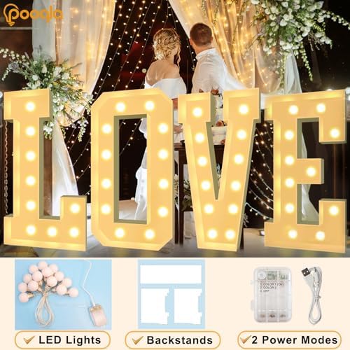 Pooqla 4 FT Marquee Letters, Light Up Letter Y, Cool White and Warm White - Image 3