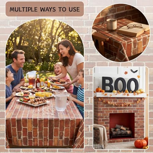 100FT x 54IN Halloween Red Brick Tablecloth Roll with Slide Cutter Box - Image 4