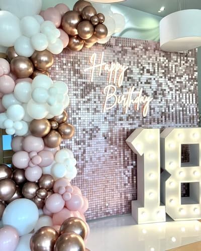 Matte Pink Shimmer Wall Backdrop, 36pcs Sequin Panels - Image 5