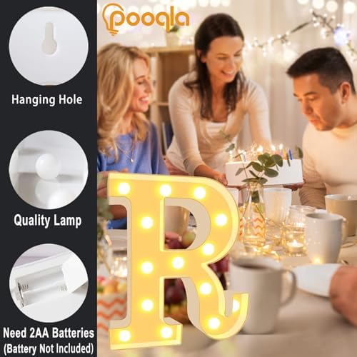 Pooqla LED Marquee Letter Lights, Warm White and Cool White Decorative Lighted Letters, Light Up Alphabet Letters for Boys Girls, Party, Wedding, Bar, Night Light, Birthday Decoration, Letter B - Image 3
