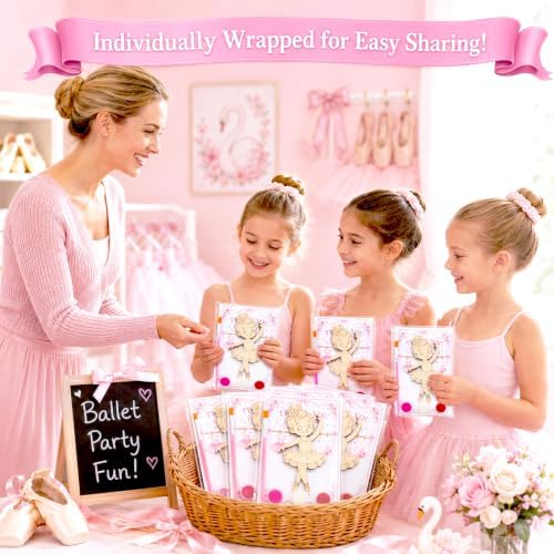 12 Pack Ballerina Party Favors, DIY Wooden Painting Magnet Craft Kits - Image 4