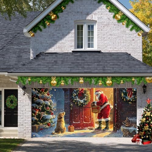 HOMETITUTE Santa Dogs Christmas Garage Cover 13x6ft - Image 6