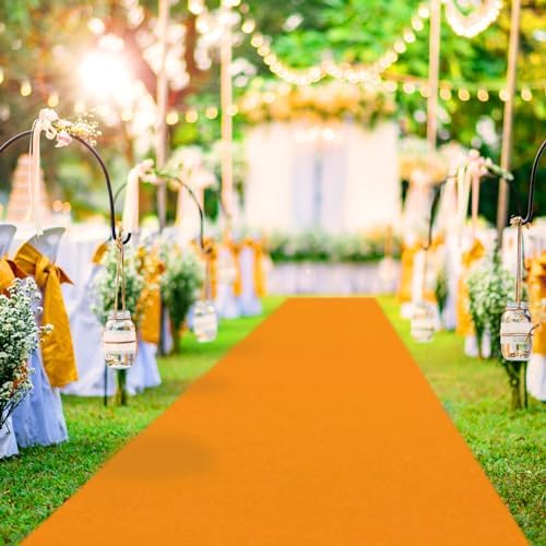 EZLucky Orange Carpet Runner for Party, 2.6 x 15 ft, 130 GSM Felt Fabric - Image 7