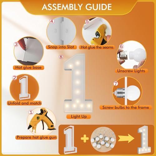 3FT Marquee Numbers, Large Light Up Numbers 1 for 1st Birthday Party Decor - Image 3