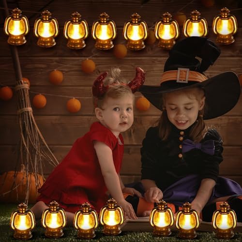 Ferraycle 24 Pcs Mini Lanterns 4 Inch Retro Gold Lamp Table Centerpieces - Image 3