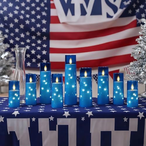 Raycare 9 Pcs Flameless Battery Operated Pillar Candles with Remote Timer - Image 7