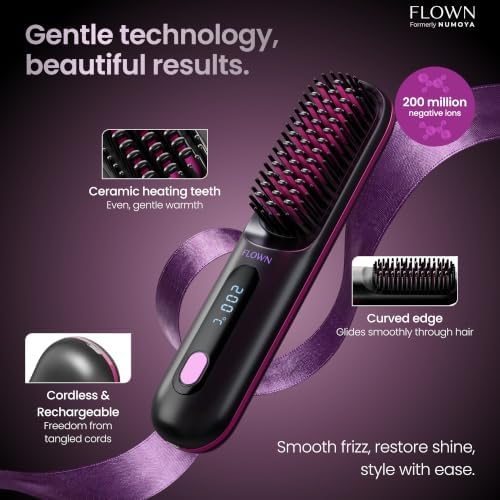 Flown® Original Go Brush PRO - No Damage Heat Brush USB-C Charger (Black) - Image 2