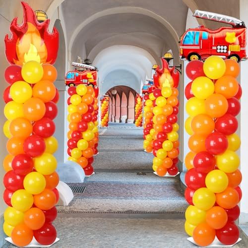 2 Sets Fire Balloon Column Stand Kit Adjustable Fire Truck Balloon Decor - Image 5