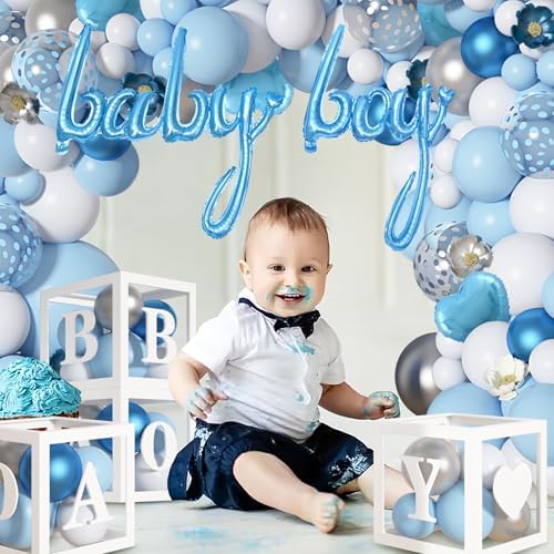 Amandir 137pcs Baby Blue Balloons Baby Shower Decorations for Boy - Image 6