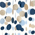 Navy Blue Champagne Gold Polka Dots Garland Hanging Paper Circle Dot Streamer for Birthday Wedding Shower Graduation Engagement Bridal Shower Bachelorette Retirement Party Decorations Supplies by pinkblume