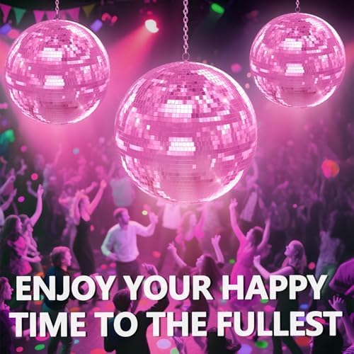 20 inch Disco Ball Pink, Hanging Mirror Ball for Party Decorations, Disco Balls for Large Wedding, Events, Home Decor, Christmas Party, Dance Floor and Celebrations - Image 6