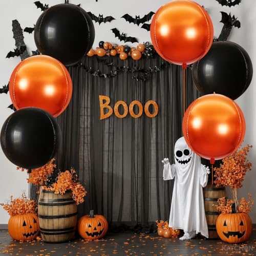 KatchOn Metallic Orange and Black Balloons - 22 Inch, Pack of 6 - Image 5