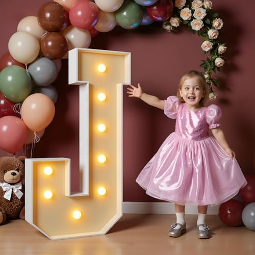 imprsv 3FT Marquee Letters, Large Light Up Letters J Sign for Party Decor by Letsmakeitimpressive