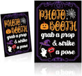 Briwooody Halloween Photo Booth Sign with Stand Retro Background Table by Briwooody