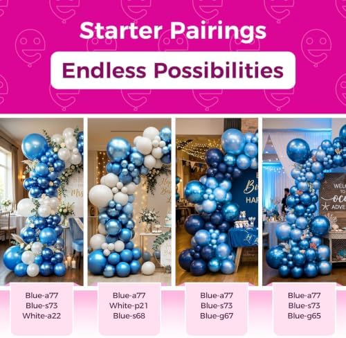 Bezente Pearl Blue Latex Party Giant Balloons 8 Pack 36 inch - Image 4