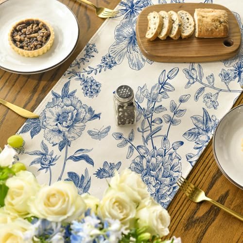 Artoid Mode Peony Azalea Sketchy Spring Table Runner Home Decor 13x36 Inch - Image 4