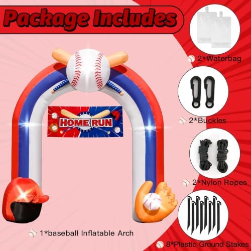 9FT Giant Baseball Inflatable Arch for Baseball Field Party Decor - Image 5