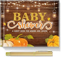 Fuyoooo 27 Pcs Rustic Little Pumpkin Baby Shower Guest Book with Gold Pen by Liraitoya