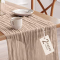 Pureegg 2 Pack Cheesecloth Table Runner 120 Inch Nude by Pureegg