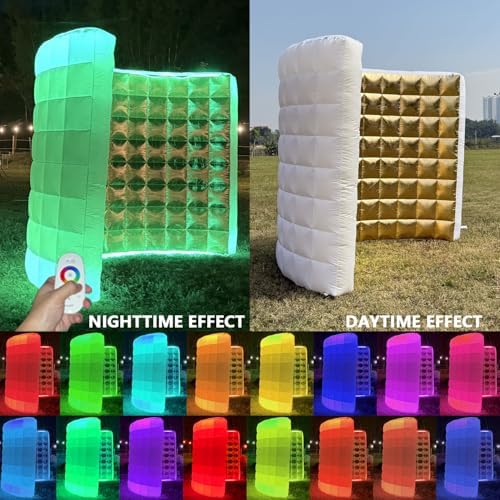 SAYOK Inflatable Photo Booth Wall (Gold, 119' 'x 59''x 91'') Selfie Booth Backdrop, Photo Booth Enclosure Inflatable Photo Shoot Background Golden Wall for Wedding Party Exhibition Event - Image 5