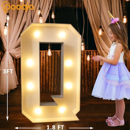 Pooqla 3 FT Marquee Letters, Light Up Letter Q, Cool White and Warm White - Image 5