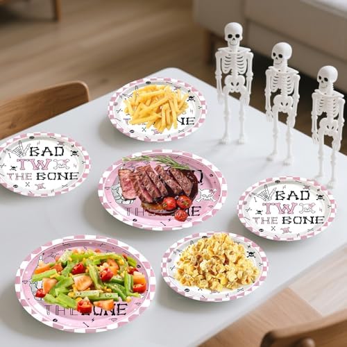 180pcs Bad Two the Bone Plates and Napkins Party Supplies Serve 60 - Image 4
