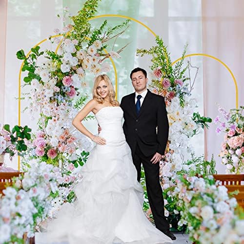 Wokceer Wedding Arch Backdrop Stand 7.2FT,6.6FT,6FT Gold Metal Arch Stand - Image 3