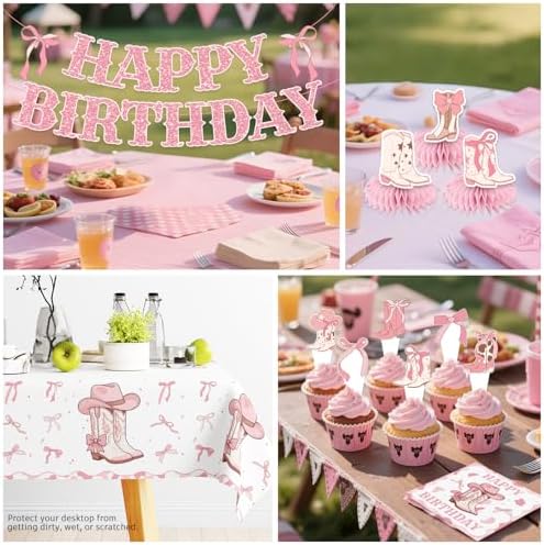 Xynic 363pcs Boots and Bows Party Decorations Tableware Set, 50 Serves - Image 6