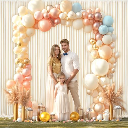 10x10 Champagne Backdrop Curtain for Parties Wedding Baby Shower Wrinkle Free Photo Curtains Backdrop Drapes Fabric Decoration for Bridal Shower 5ft x 10ft,2 Panels - Image 4