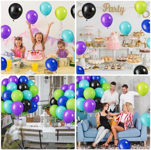 Purple Green Blue Balloons for Monster Video Game Birthday Halloween Party - Image 6