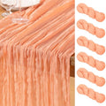 DeZerlor Peach Cheesecloth Table Runners 6 Pack Summer Boho Runners by DeZerlor