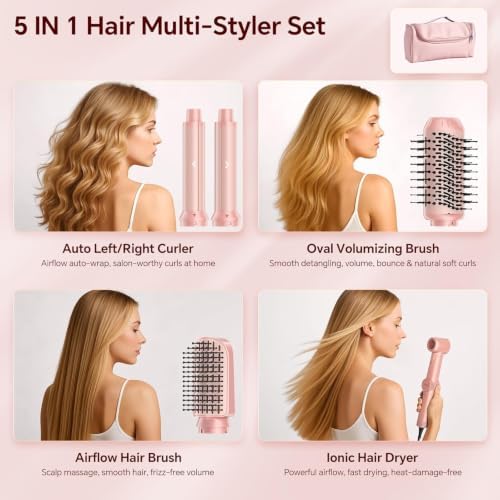 5 in 1 Hair Dryer Brush, High-Speed Auto Wrap Curling Brush - Image 2
