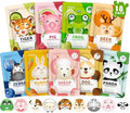 18 Pack Animal Face Mask for Kids, Bulk Sheet Face Masks Skincare for Girls by KONEUK