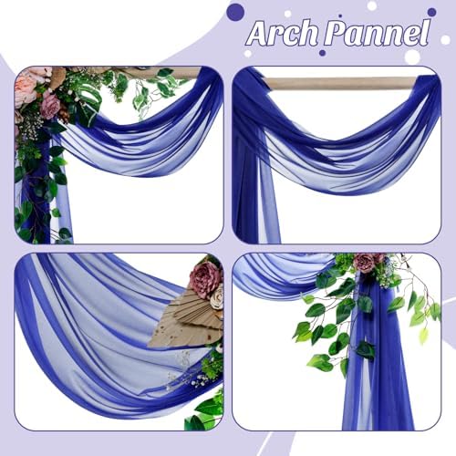 Pack of 2 Wedding Arch Drape Panel Fabric 30" x 75ft - Royal Blue - Image 5
