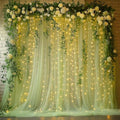 Sage Green Tulle Backdrop with Fairy Lights for Parites Wrinkle-Free Sheer Curtain Drapes Photo Back Drop for Wedding Baby Shower Bridal Shower Birthday Dance Home Décor- 10ft×8ft, Sage Green by HOLITS