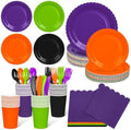 168 Pcs Halloween Party Plates and Napkin Set, Gradient Scalloped Tableware by Unknown