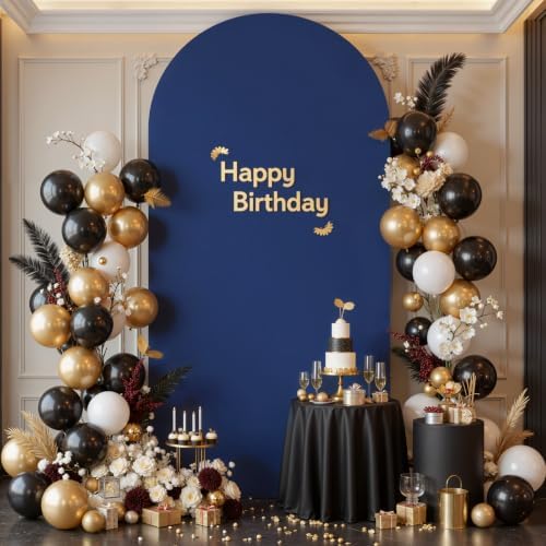 7.2 ft Arch Backdrop Cover Navy Blue - Double-Sided Spandex Arch Covers Stretchy Backdrop for Balloon Arches Birthday Party Baby Shower Banquet Wedding Photo Background by Unknown