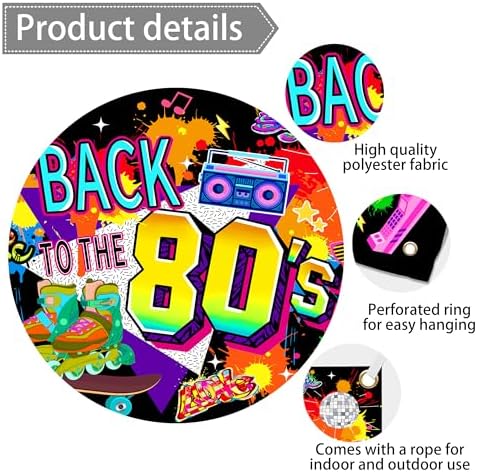 80s Background 10 x 8 ft Graffiti Back to The 80s Backdrop 1980s Birthday Party Decorations 90s Banner for Hip Hop Disco Glow Party Photography Props Supplies - Image 5