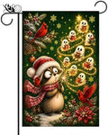 Christmas Garden Flag Vintage Holiday Raccoon Ghost Tree Winter Yard Decor by Unknown