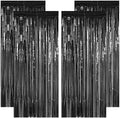 ZATAYE 4 Pack Black Halloween Foil Curtain Streamer Decorations by ZATAYE