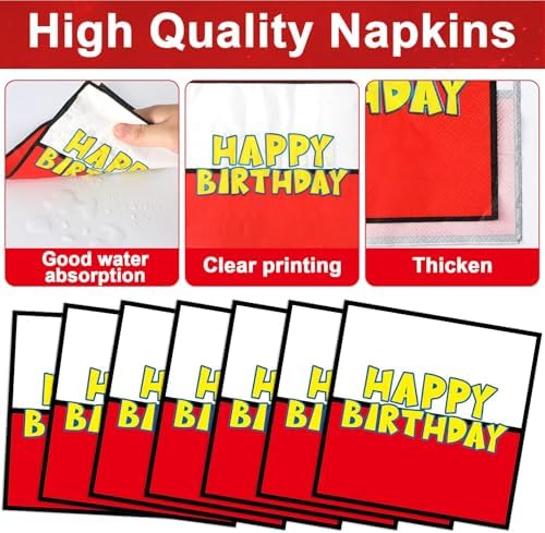 96PCS Cartoon Ball Birthday Plates and Napkins Cartoons Animation Party Supplies Cartoon Animation Disposable Dinnerware Set for Boy Girl Kids Birthday Party Decoration Serve 24 - Image 4