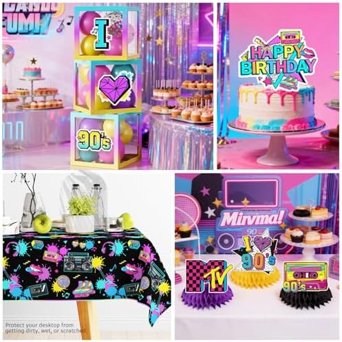 Cocomigo 303PCS 90s Party Decorations Birthday Set Serves 25 - Image 6